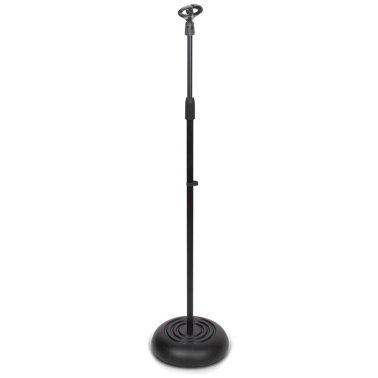 Pyle® Universal Microphone Stand with Adjustable Height, Microphone Clip, and Heavy Compact Base (1 Pack)
