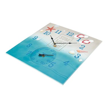 Taylor® Precision Products 14-In. x 14-In. Summertime Poly Resin Clock and Thermometer