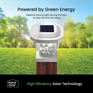 Home Zone Security® 12-Lumen-Each 4 x 4 Solar LED Post Cap Lights (White)
