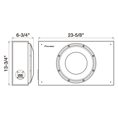 Pioneer® A-Series TS-A3000LB Shallow-Mount Pre-Loaded Enclosure with 12-In. 1,500-Watt-Max Subwoofer