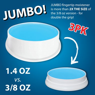 Nadex Coins™ Jumbo 1.41-Oz. Non-Slip Cash-Counting Fingertip Moistener Pads (3 Pack; Blue)