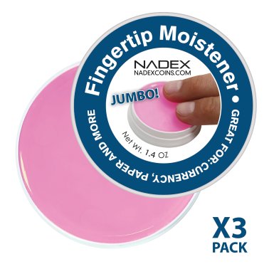 Nadex Coins™ Jumbo 1.41-Oz. Non-Slip Cash-Counting Fingertip Moistener Pads (3 Pack; Pink)