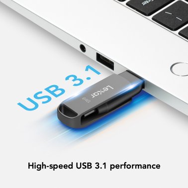 Lexar® JumpDrive® D400 USB 3.2 Gen 1 Dual Drive with USB-C® and USB-A Connectors (64 GB)