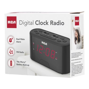 RCA Digital Radio Alarm Clock with Large Numbers, RC551