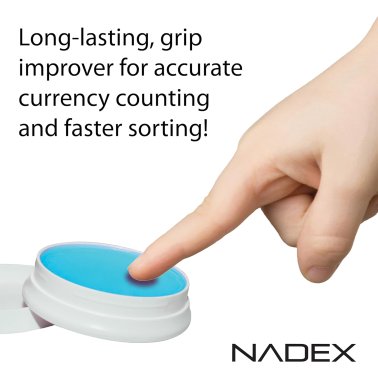 Nadex Coins™ Non-Slip Cash-Counting Fingertip Moistener Pads, Blue (6 Pack)