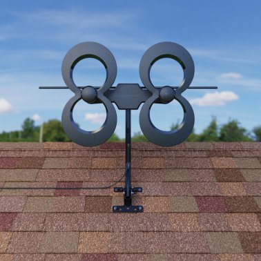 Antennas Direct® ClearStream 4MAX® Indoor/Outdoor Multi-Directional TV Antenna with 70+ Mile Range, UHD 4K, NEXTGEN TV, 20-In. Mast