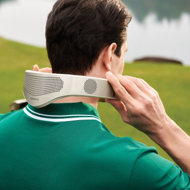 TORRAS® Portable Neck Fan, COOLiFY® Cyber Smart AI-Control Wearable Neck Air Conditioner, Bladeless, 6,000-mAh Rechargeable Battery (Glacial White)