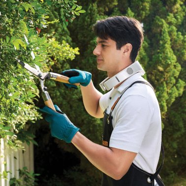 TORRAS® Portable Neck Fan, COOLiFY® Cyber Smart AI-Control Wearable Neck Air Conditioner, Bladeless, 6,000-mAh Rechargeable Battery (Glacial White)