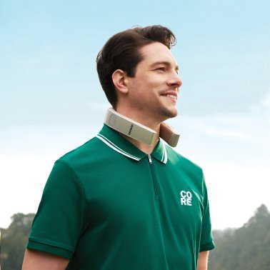 TORRAS® Portable Neck Fan, COOLiFY® Cyber Smart AI-Control Wearable Neck Air Conditioner, Bladeless, 6,000-mAh Rechargeable Battery (Glacial White)