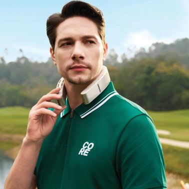 TORRAS® Portable Neck Fan, COOLiFY® Cyber Smart AI-Control Wearable Neck Air Conditioner, Bladeless, 6,000-mAh Rechargeable Battery (Glacial White)