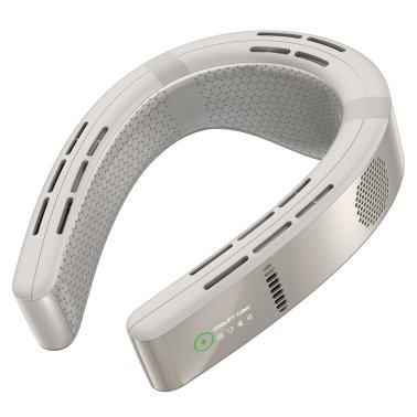 TORRAS® Portable Neck Fan, COOLiFY® Cyber Smart AI-Control Wearable Neck Air Conditioner, Bladeless, 6,000-mAh Rechargeable Battery (Glacial White)