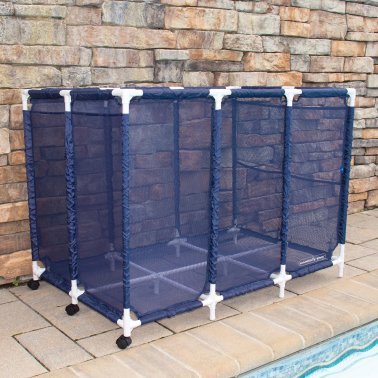 Pool Bins Pool Storage Mesh Rolling Organizer, Extra Large, Blue