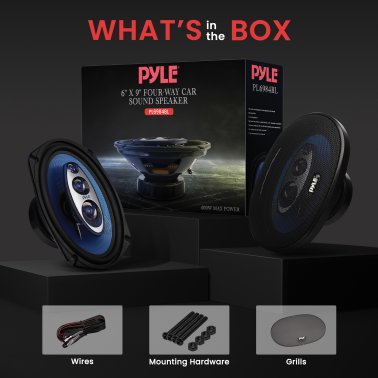 Pyle® Blue Label 6-In. x 9-In. 400-Watt-Max 4-Way Coaxial Speakers