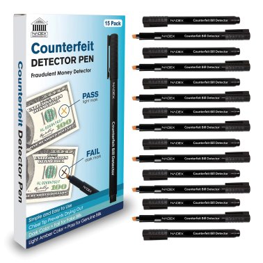 Nadex™ Coins Easy-Swipe Counterfeit Pens (15 Pack) (15 Pack)