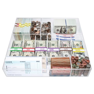 Nadex Coins™ Clear Acrylic Cash and Coins Tray
