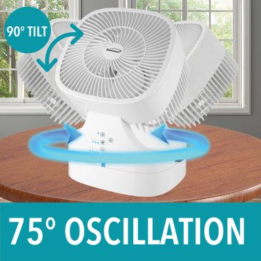 Brentwood® Kool Zone 8-In. 3-Speed Oscillating Air Circulator Desktop Fan with Remote and Timer, F-900RW