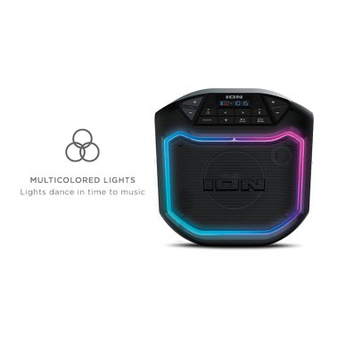 ION® Game Day Party Portable Bluetooth® Speaker with Lights, Black