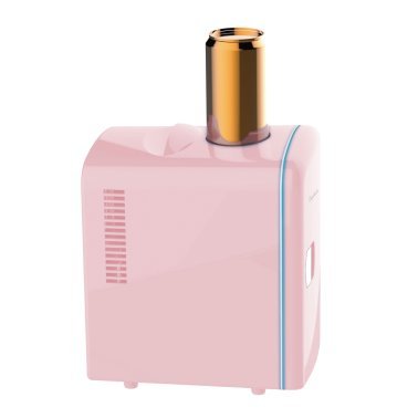 Frigidaire® 6-Can Mini Fridge with Can Holder on Top (Pink)