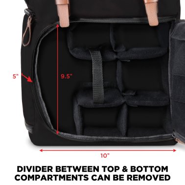 GOgroove® Full-Size DSLR Camera Backpack, Black