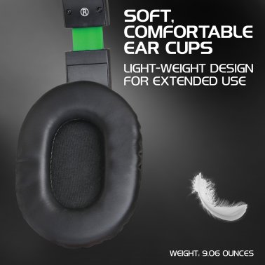 ENHANCE Infiltrate™ Stereo Gaming Headset with Rotating Microphone, Black and Green, GX-H5