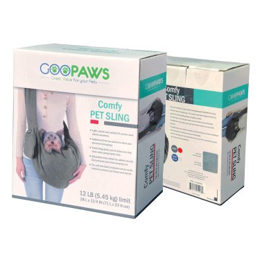 GOOPAWS® Hands-Free Comfy Pet Sling Bag for Small Dog or Cat, Smoke Gray