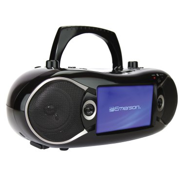 Emerson® Bluetooth® 720p DVD/CD/Radio/TV Boom Box with 7-In. Screen and Remote, Black, EDL-2870HBK
