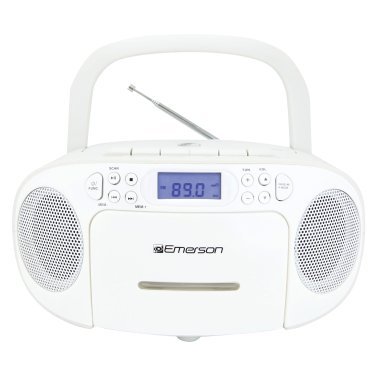 Emerson® CD/Cassette/Radio Boom Box, EPB-3003 (White)