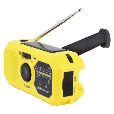 Emerson® Emergency AM/FM Portable Weather Radio and Power Bank, Yellow, ER-7050