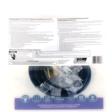 Certified Appliance Accessories® 4-Wire Eyelet 50-Amp Range Cord, 4ft