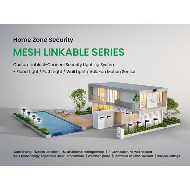 Home Zone Security® Mesh-Linkable Solar LED Contemporary-Style Security Pathway Light, 300 Lumens, 4 Pack