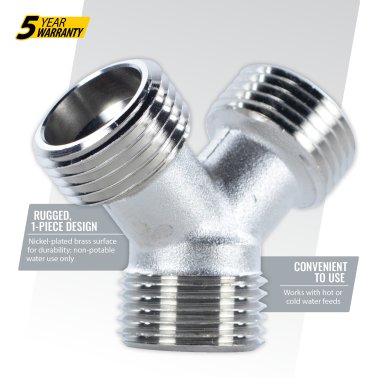Certified Appliance Accessories® Y-Fitting, 3/4 In. MGH x 3/4 In. MGH x 3/4 In. MGH