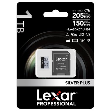 Lexar® Professional SILVER PLUS Series microSDXC™ UHS-I Card with SD™ Adapter (1 TB)