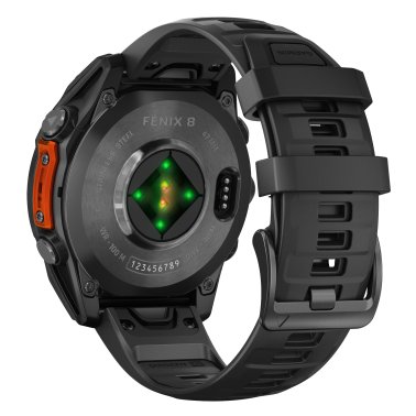Garmin® fēnix® 8 AMOLED Multisport 47-mm GPS Watch with Silicone Band (Slate Gray/Black)