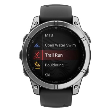 Garmin® fēnix® E Multisport GPS Smartwatch with 47-mm Case, Bluetooth®, AMOLED, Health/Fitness, Navigation, Topo, 10 ATM (Stainless Steel)