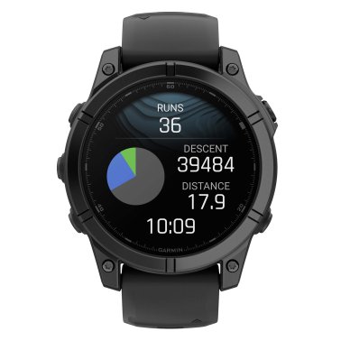 Garmin® fēnix® E AMOLED Multisport 47-mm GPS Smartwatch with Black Silicone Band (Slate Gray/Stainless Steel)