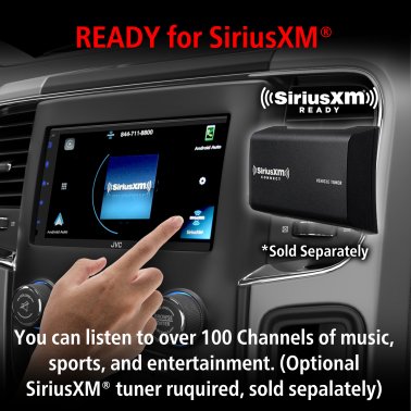 JVC® KW-M595BT 6.8-In. Car In-Dash Unit, Double-DIN/Single-DIN Digital Receiver with WSVGA Touch Screen, Android Auto™/Apple CarPlay®, and SiriusXM® Ready
