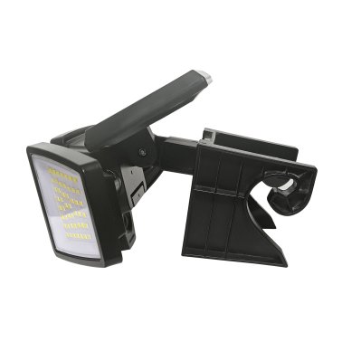 Insert Toolless Products Easy-Install 1,000-Lumen Gutter-Mount Triple-Head Solar Security Light, Black