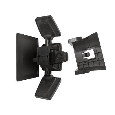 Insert Toolless Products Easy-Install 1,000-Lumen Gutter-Mount Triple-Head Solar Security Light, Black