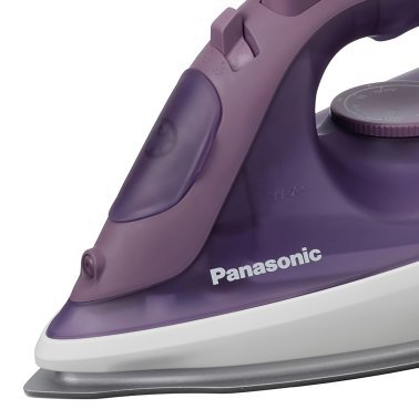 Panasonic® Dry and Steam Iron with Ceramic U-Shape Soleplate, 1,500 Watts, Multidirectional Ironing and 360° Rotating Cord, Purple, NI-S630