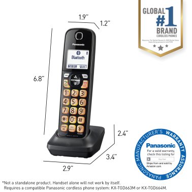 Panasonic® Cordless Phone Accessory Handset for Panasonic® KX-TGD66x Series