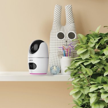 Lorex® Wi-Fi® 2K Dual-Lens Pan-Tilt-Digital Zoom Indoor Security Camera with Person and Animal Detection, White, W463AQD-E