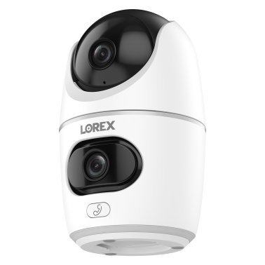 Lorex® Wi-Fi® 2K Dual-Lens Pan-Tilt-Digital Zoom Indoor Security Camera with Person and Animal Detection, White, W463AQD-E