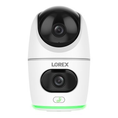 Lorex® Wi-Fi® 2K Dual-Lens Pan-Tilt-Digital Zoom Indoor Security Camera with Person and Animal Detection, White, W463AQD-E