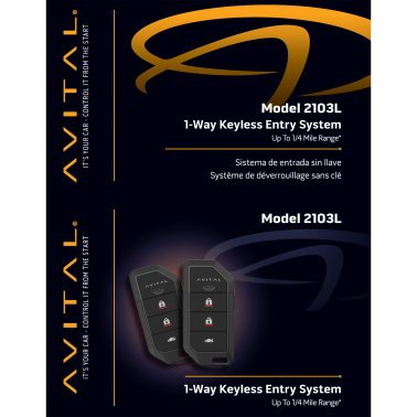 Avital® 2103L 1-Way Keyless Entry System with Two 4-Button Remotes