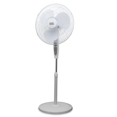 BLACK+DECKER™ 18-In. 3-Speed Oscillating Stand Fan with Remote, BFSR18 (White)