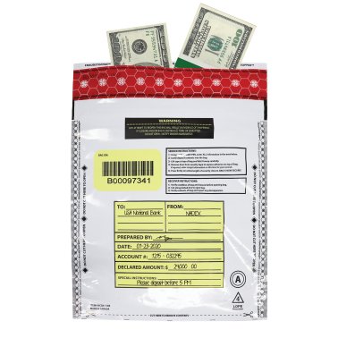 Nadex™ Coins Tamper-Evident 9-In. x 12-In. Opaque FRAUDSTOPPER® Bank Deposit Bags, 50 Pack