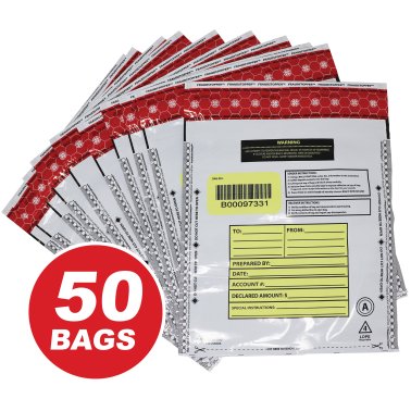 Nadex™ Coins Tamper-Evident 9-In. x 12-In. Opaque FRAUDSTOPPER® Bank Deposit Bags, 50 Pack