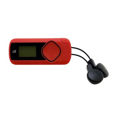GPX® MP3 Player with FM Radio, Bluetooth® Transmitter, and Wired Earbuds, Red, MWB308R