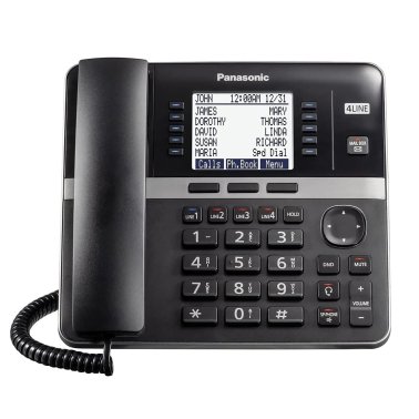 Panasonic® Corded DECT 6.0 4-Line Office Phone Base Station with Answering Machine, Black, KX-TGW420B