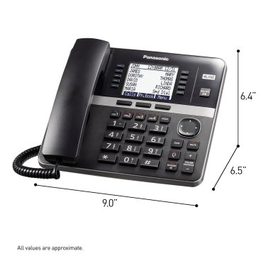 Panasonic® Corded DECT 6.0 4-Line Office Phone Base Station with Answering Machine, Black, KX-TGW420B
